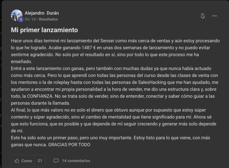 testimonio sales hacking