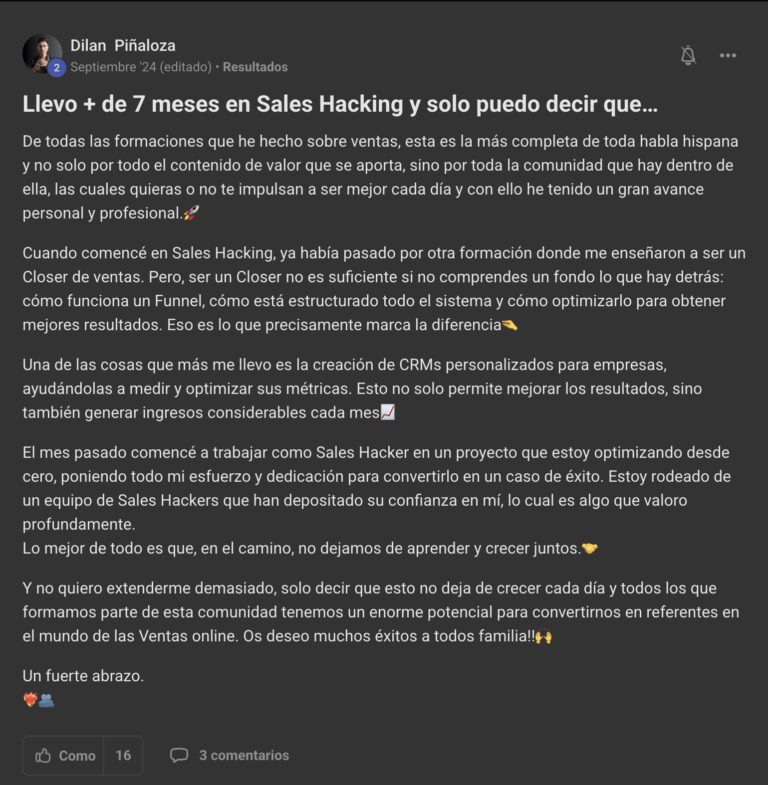 testimonio sales hacking